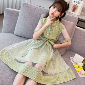 2色 子供服 110〜170 チェック フレアワンピース 半袖 シースルー 送料無料 ドレス ワンピース フレア リボン フロントボタン 子供 キッズコーデ キッズファッション キッズドレス キッズ 可愛い きれいめ エレガント 春 夏 秋 ガーリー お出かけ 外出 きれいめカジュアル 着回し ファッション デート コーディネート 重ね着 休日 特別な日 お祝い 記念日 カジュアル 普段着 春コーデ 夏コーデ おしゃれ シンプル ゆったり 韓国ファッション コーデ パーティー パーティドレス 誕生日