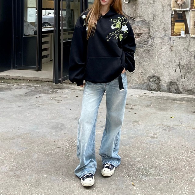 ボタニカルレタリングバックアートフーディ 2col   R01315