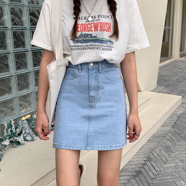 スカート サマーレッドショートハイウェストウェスト薄手Aライン 夏物 試着室60692044982