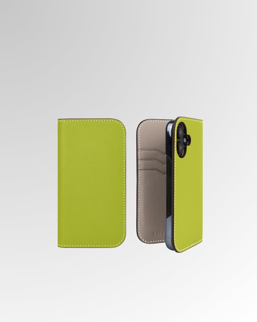 【iPhone16シリーズ】手帳型ケース エプソン シャトルーズグリーン×シェルピンク