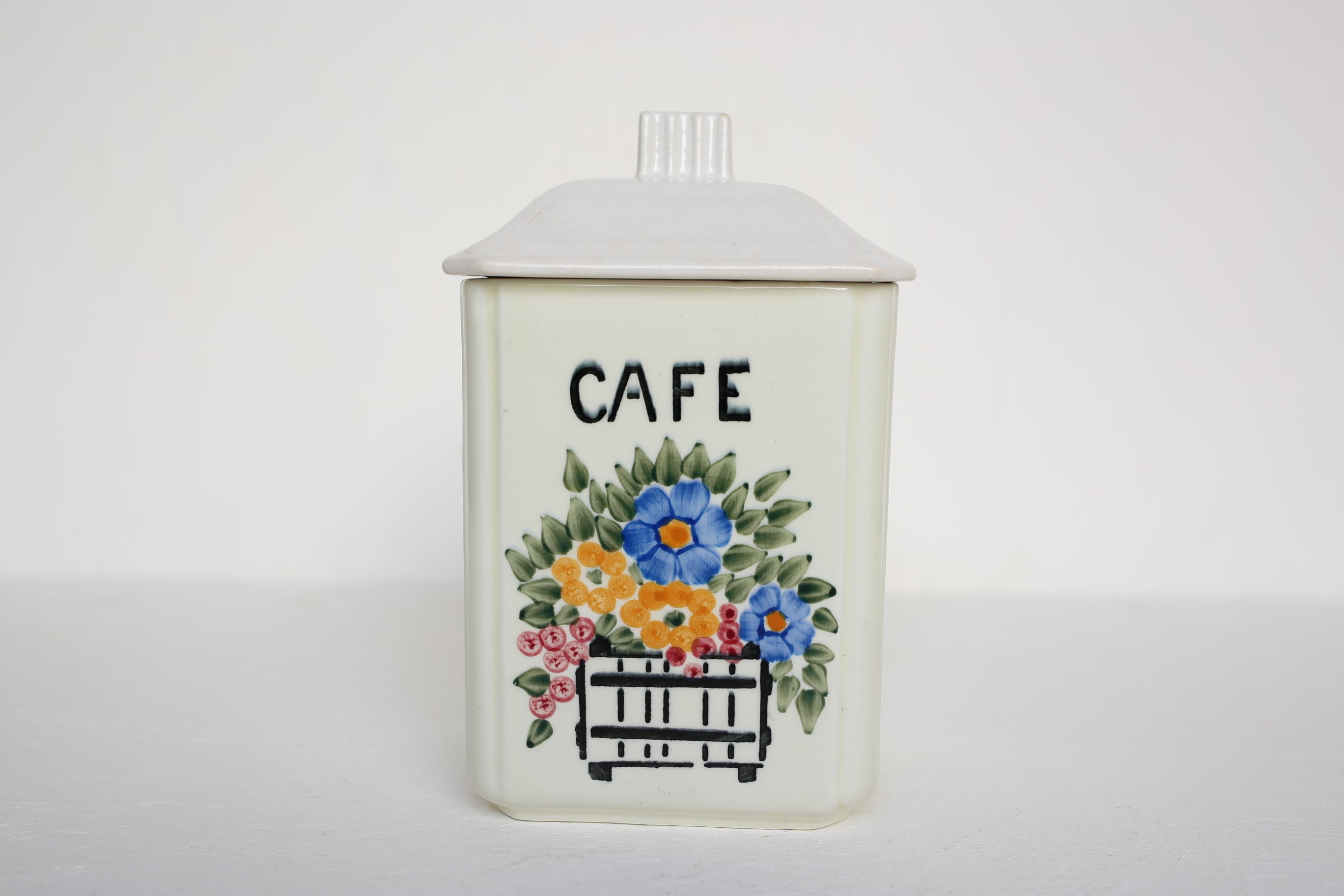 フランス アンティーク 陶器 キャニスター cafe コーヒー入れ