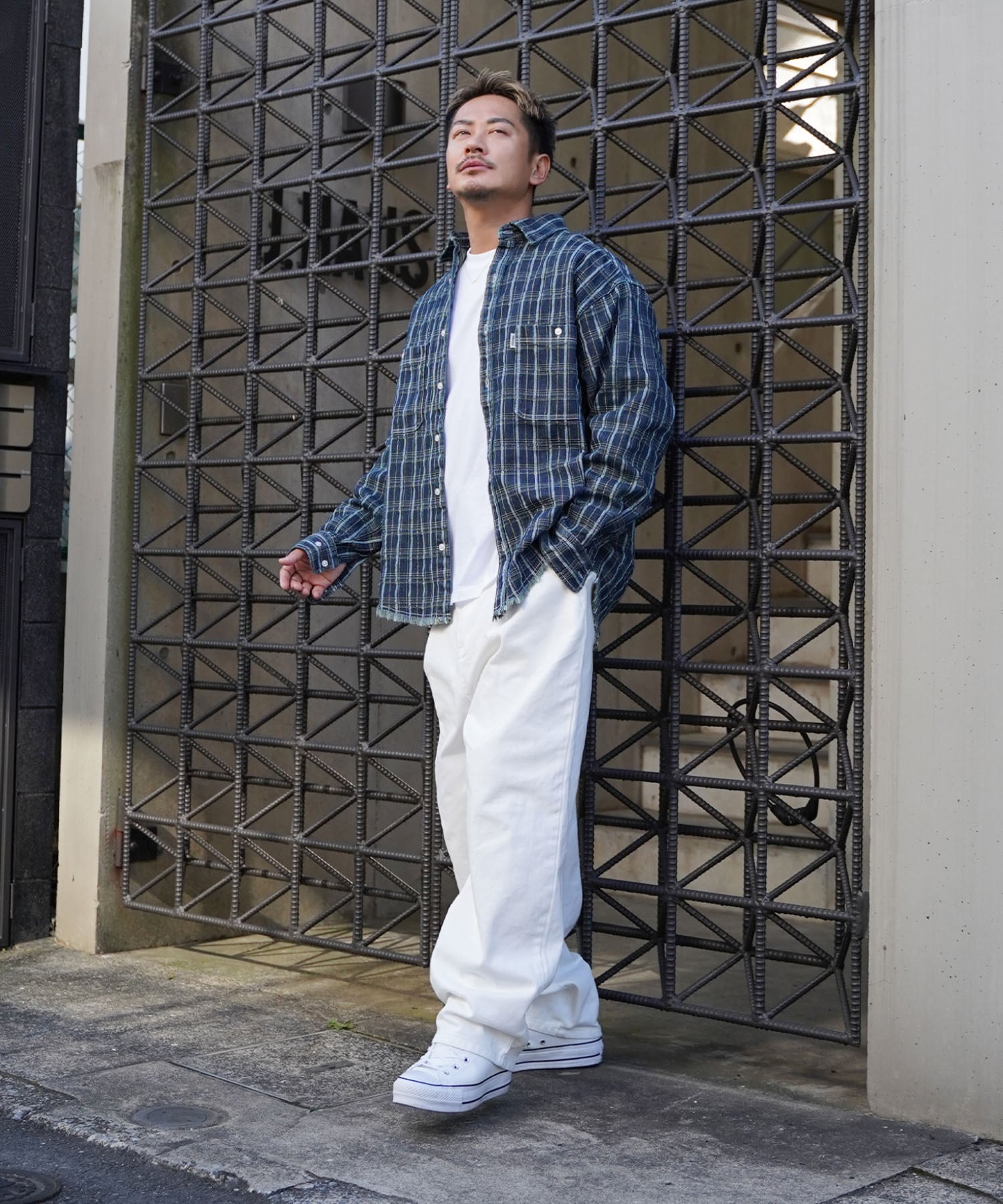 Re:room】CHECK STITCH BIG DENIM SHIRTS［RES092］ | #Re:room