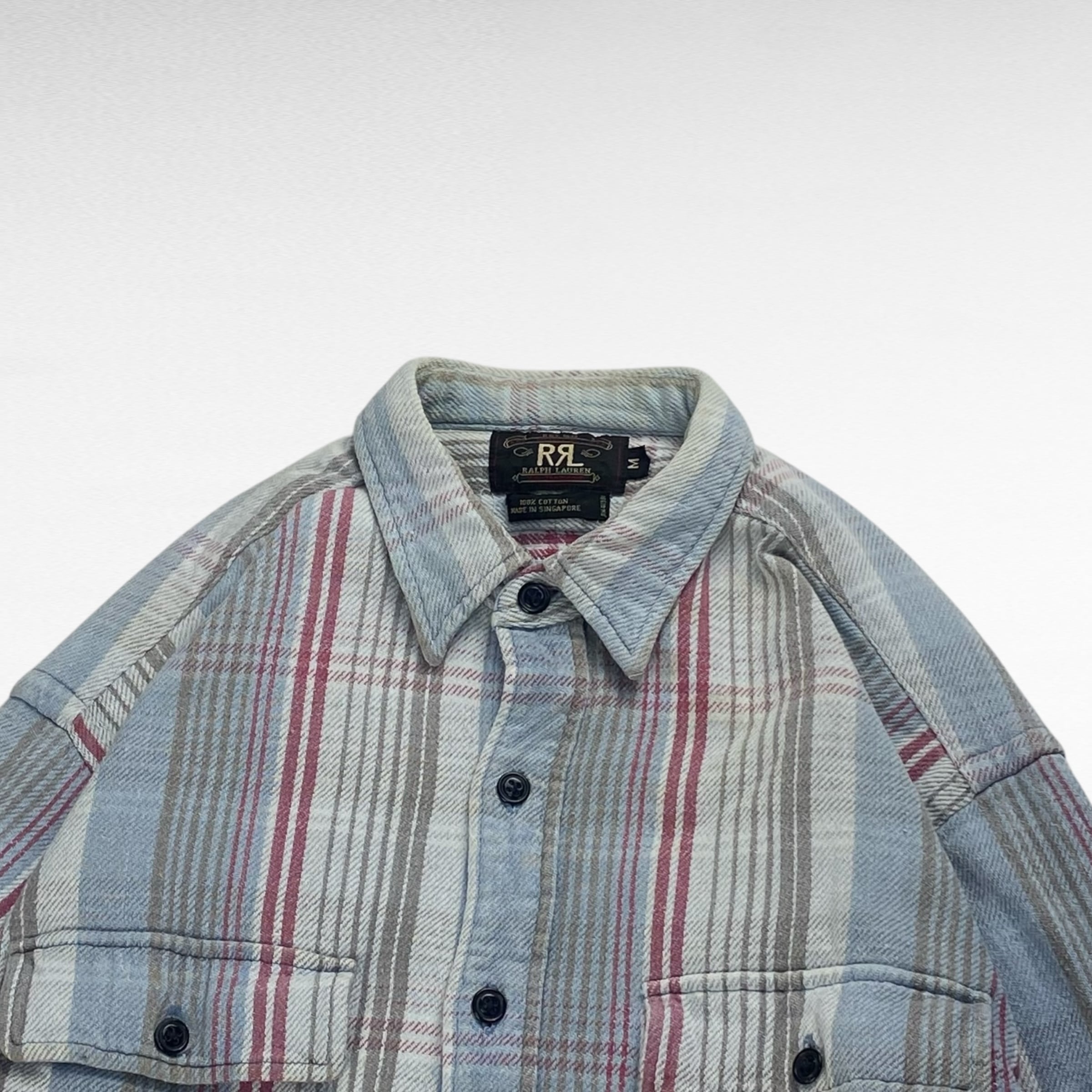 90's】 RRL ラルフローレン ヘビーネルシャツ チェック柄 三ツ星タグ M