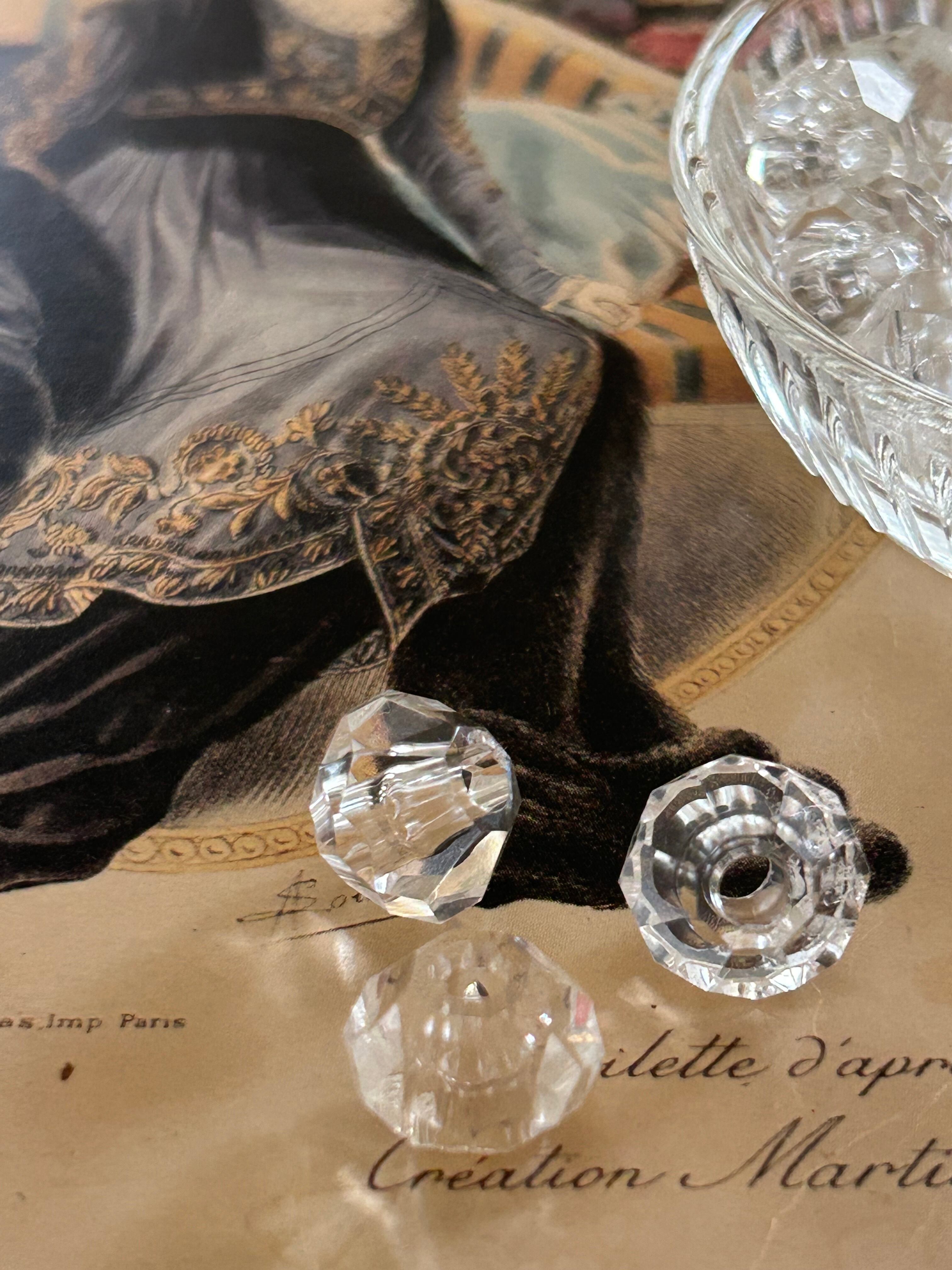 ドイツVintage ルーサイトビーズ ファセット クリアカラー 6個セット デッドストック アクセサリーパーツ