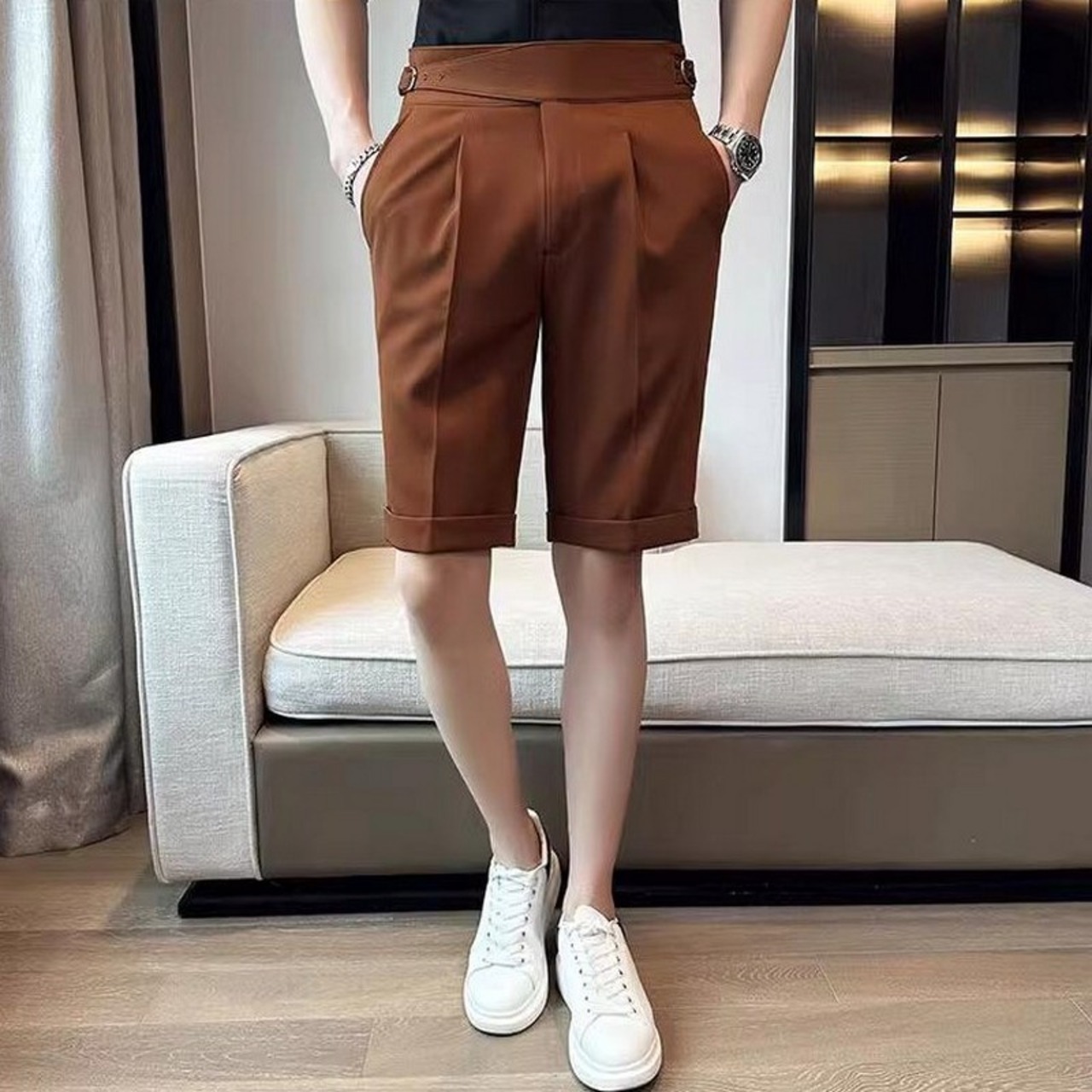 high waist suit shorts pants 00360