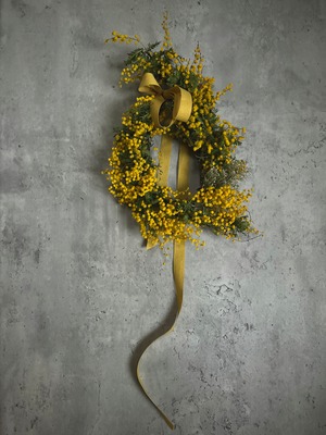 mimosa wreath ミモザ リース ベル