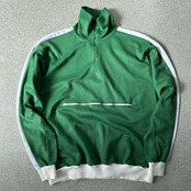 60s~70s　ハイネック　レトロ　ハーフジップ　トラックジャケット　ジャージ　Vintage　ビンテージ　ヴィンテージ　緑  古着
