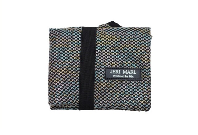 [JERI MARL] 撥水 キラキラ 透けない メッシュ ナイロン トート バッグ Mサイズ (ブラック) 折りたたみ 工房 手作り 日本製 エコパッケージ MX-0013-157