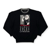 美品 HARDY AMIES SPORT ハーディエイミス スポーツ BIGキャラ ゴルフ刺繍 コットンニット セーター サイズ L /ブラック