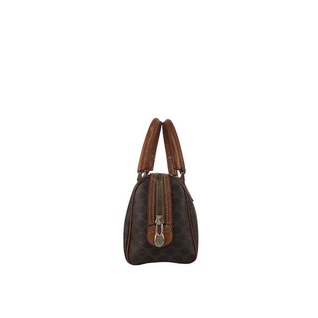 CELINE セリーヌ マカダム ショルダーバッグ ブラウン PVC レザー 2way ミニバッグ ミニボストン vintage ヴィンテージ オールド b6a3tr