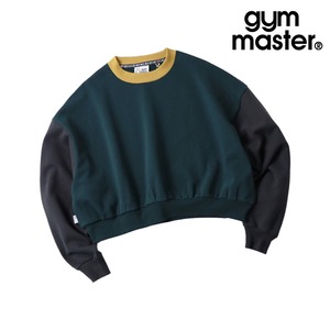 gym master ジムマスター 12oz ヘビー裏起毛 スウェット ボリュームスリーブ クルーネック ドロップショルダー レディース G833742 グリーンクレイジー