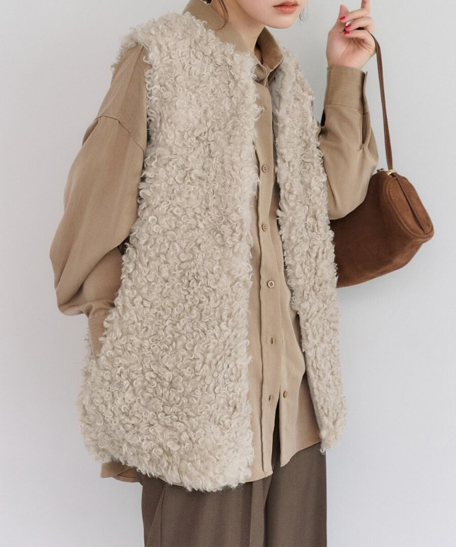 プードルファーロングベスト【a-50104】.