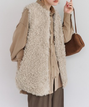 プードルファーロングベスト【a-50104】.