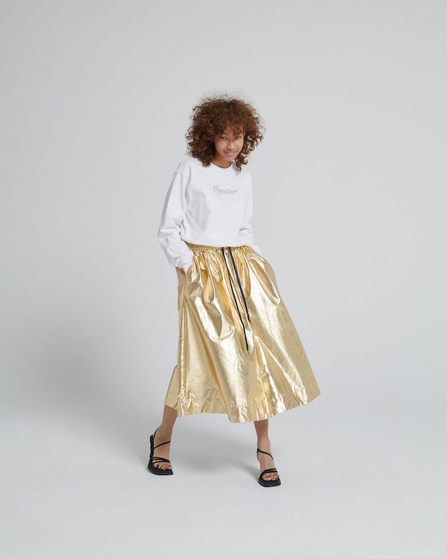 Metallic Flare Skirt(GOLD)