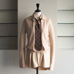 10s-20s Dries Van Noten Ribbed-Collar Split-Front Sweater