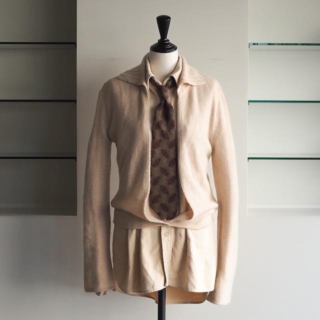 10s-20s Dries Van Noten Ribbed-Collar Split-Front Sweater