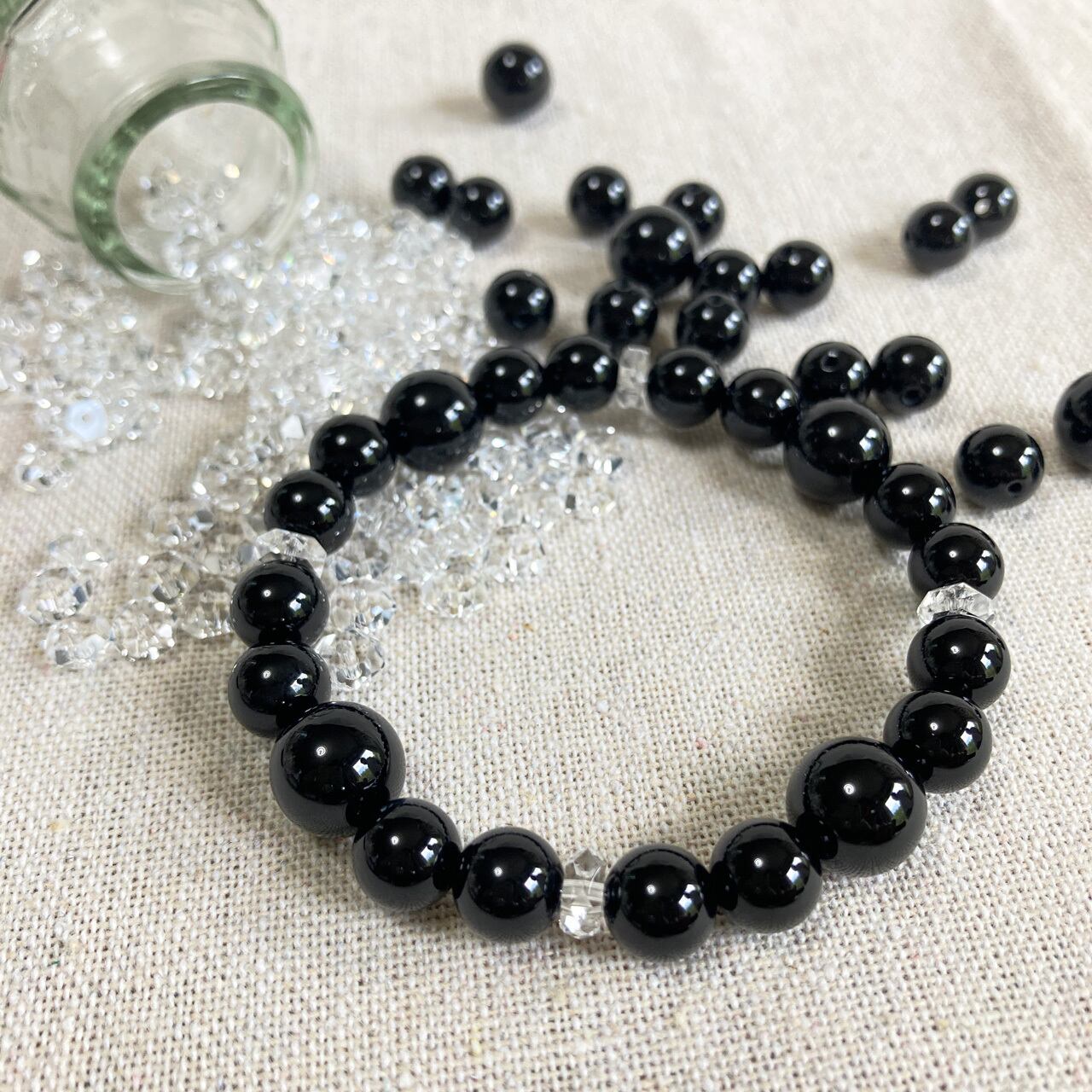 天然石ブレスレット(ブラックオニキス)