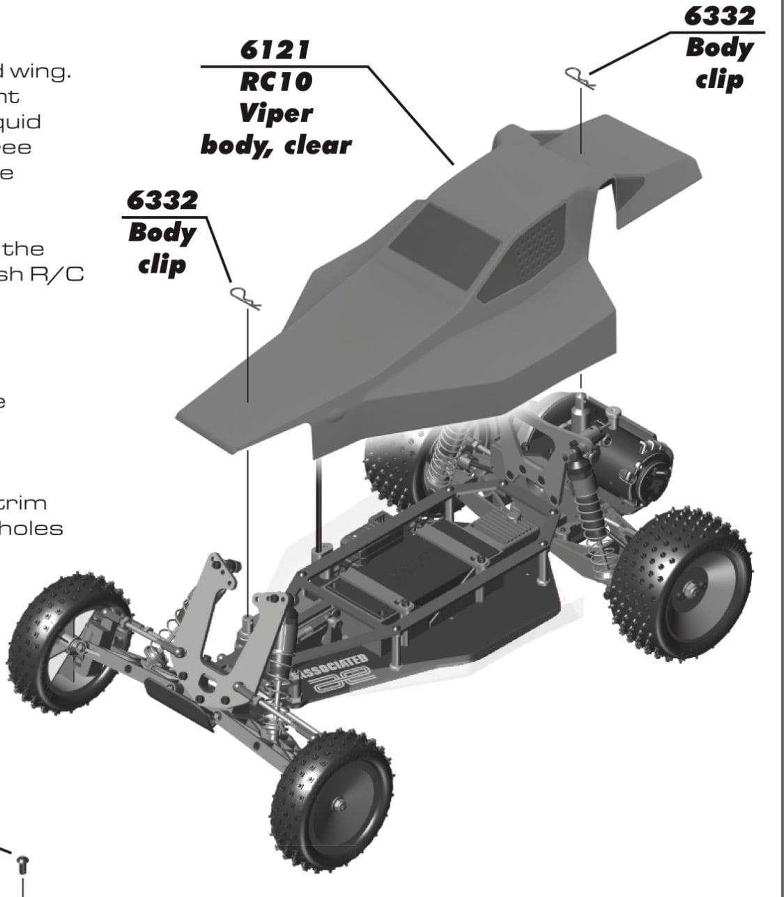 ASSOCIATED AS6121 RC10 バイパーボディー【RC10 Team Car】マスキング