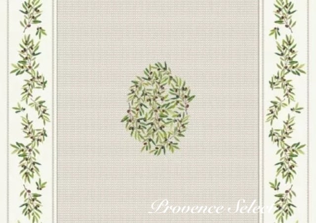 プロヴァンス柄 テーブルクロス（オリーブ エクリュ）150×200cm（4人