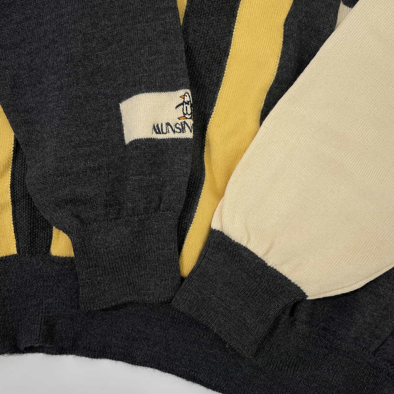MUNSINGWEAR マンシング デザイン ウールニット セーター L/グレー アイボリー