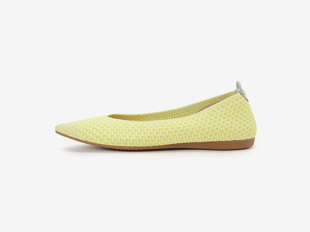 バレエシューズ offen plain rectangular pattern /Yellow plain rectangular pattern / YELLOW & KHAKI | Offen