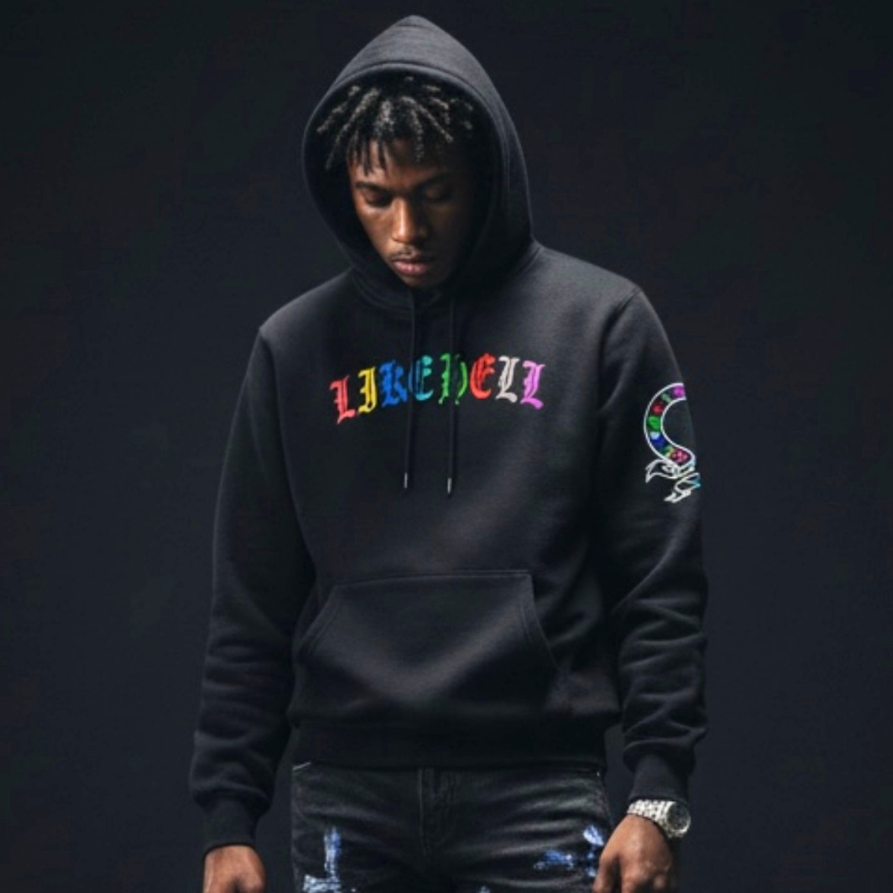 ELDOLADO rainbow letter hoodie - 1