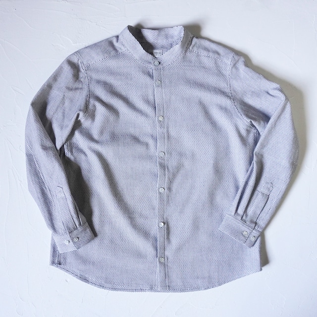 二色刺子コットンシャツ(黒白)