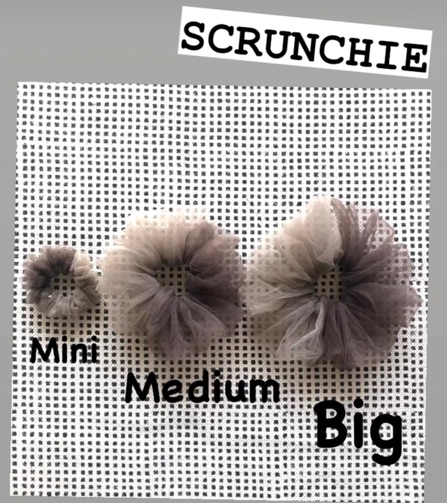TULL SCRUNCHIE    -Grayish navy-