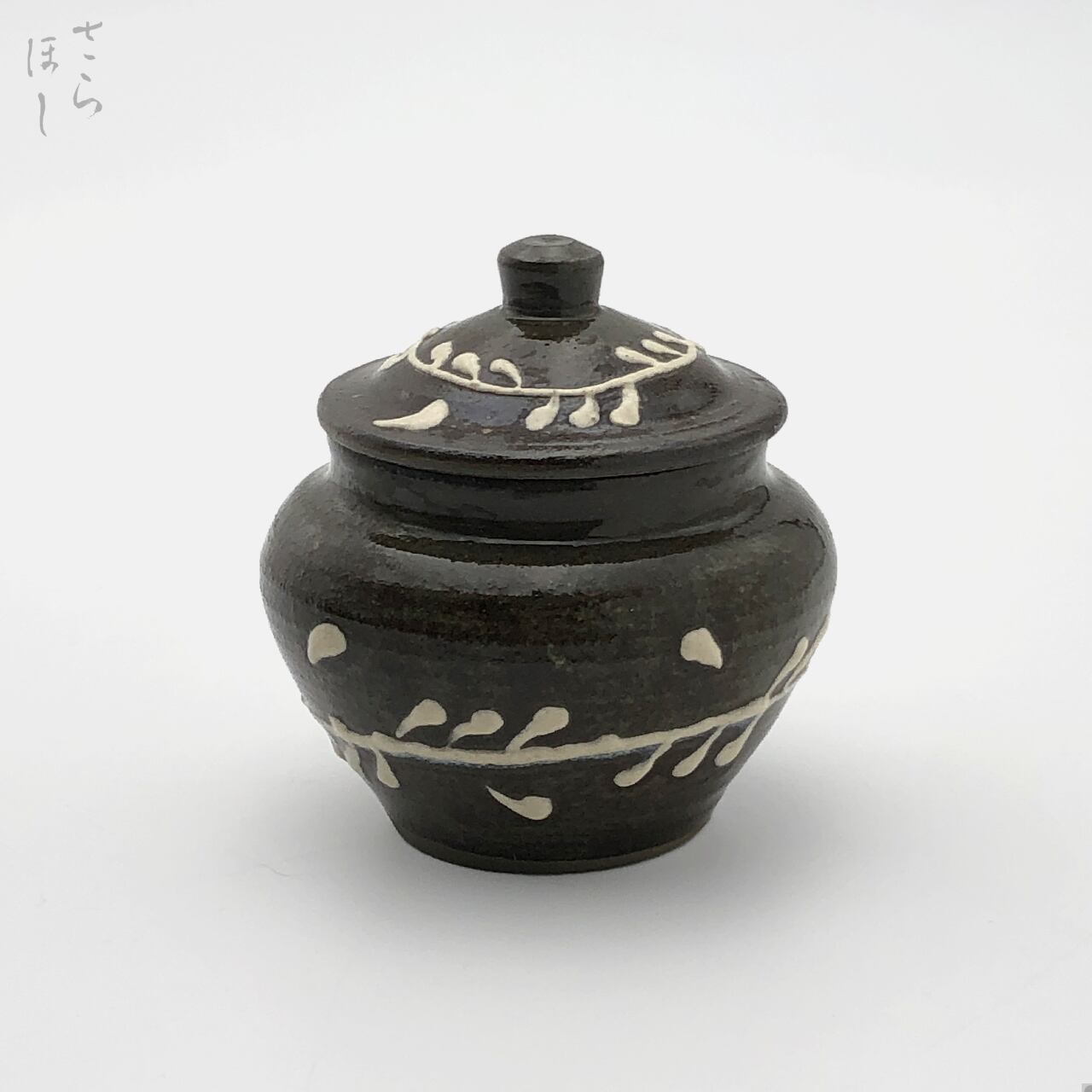小鹿田焼 小袋窯 一合壺 イッチン描き 直径約7.3cm 陶器 和食器 民藝