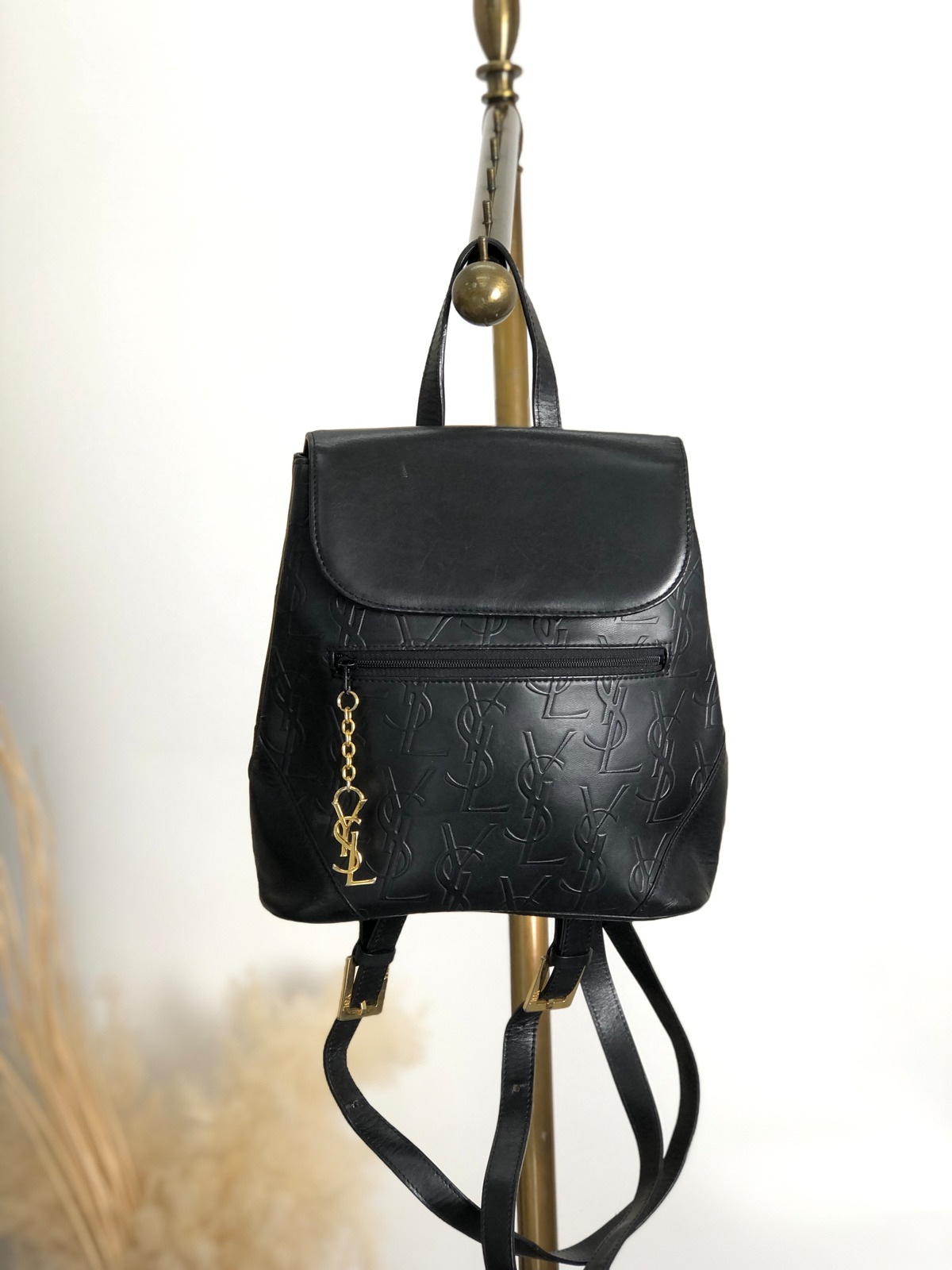 超希少✨イヴサンローラン レザー リュック リピート YSL 肩掛け ブラック
