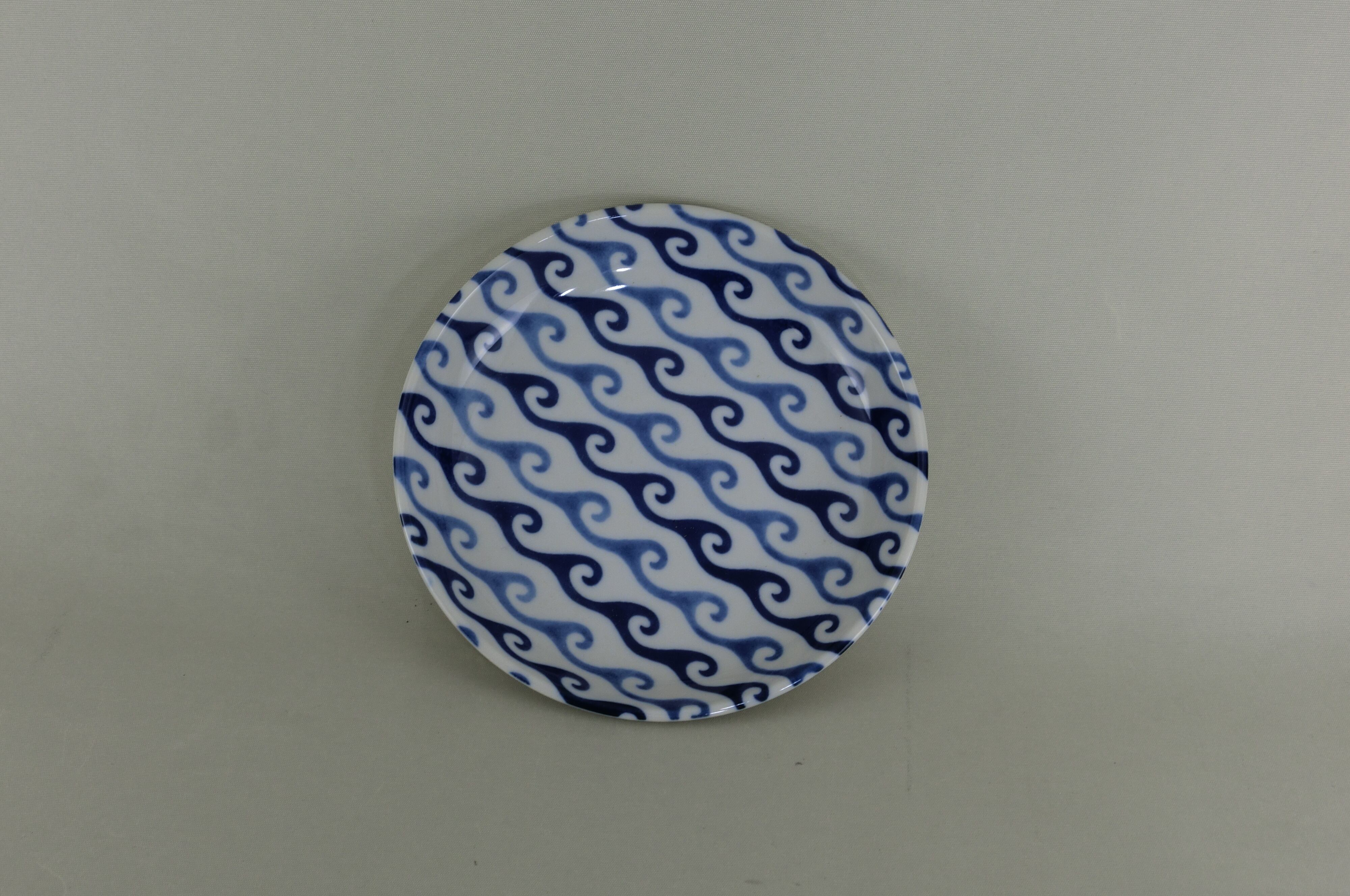 藍小紋伝統柄シリーズ　銘々皿（波紋）