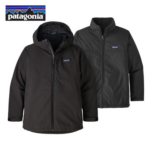 Patagonia キッズ フォーインワン エブリデー ジャケット XXL 4WAY 防水 防風 リバーシブル アウトドアジャケット 68035 BLACK