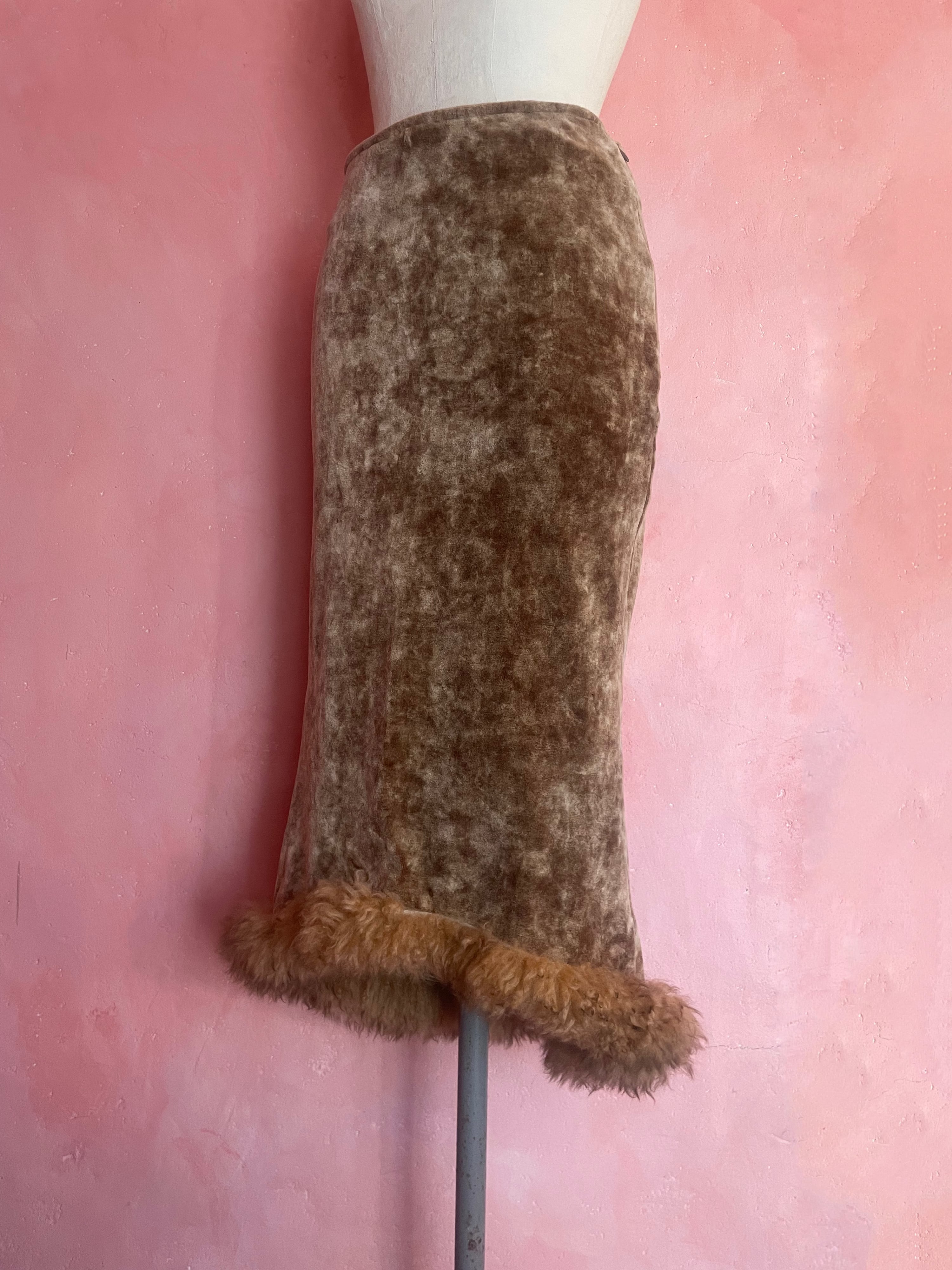 used velour long skirt