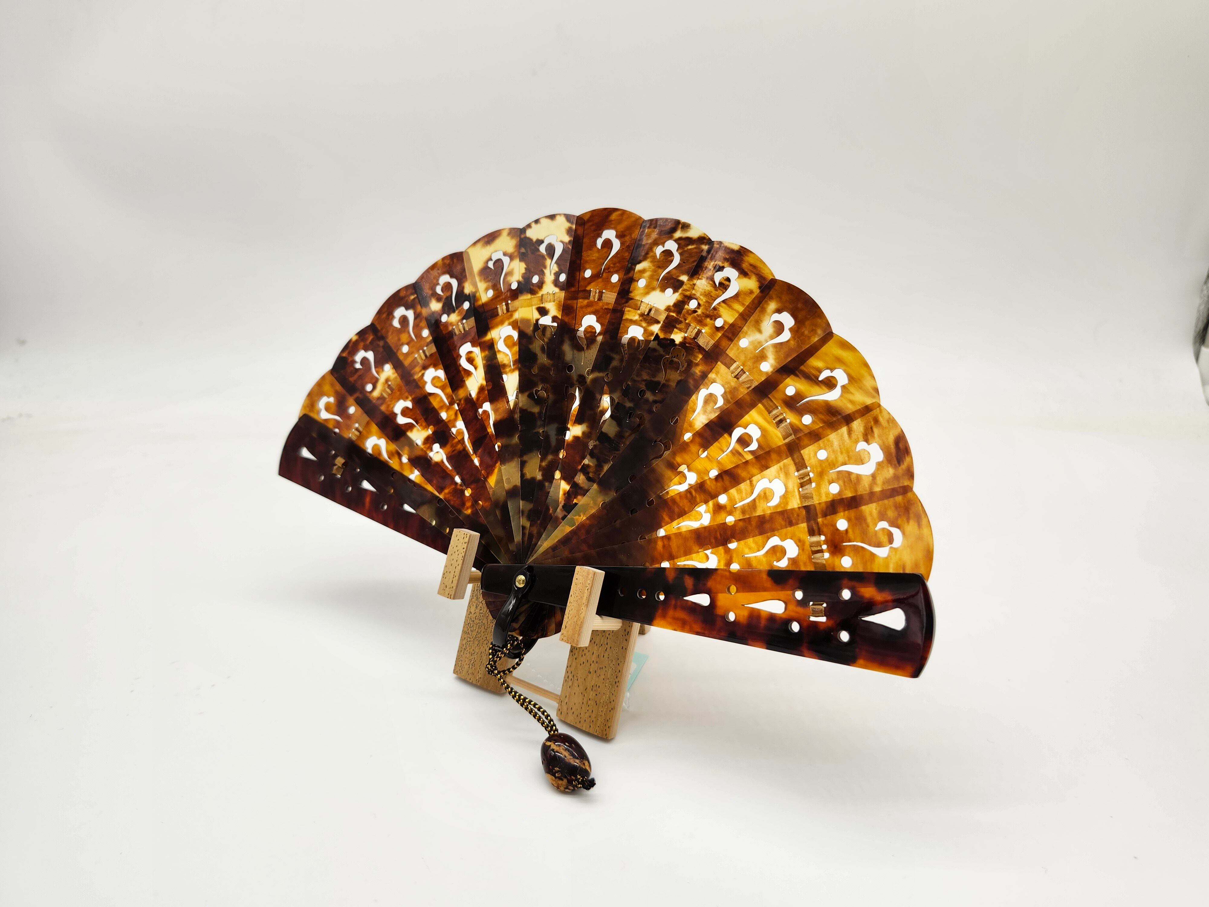 べっ甲 扇子（中）（S-002） | べっ甲アクセサリー「なにわべっ甲