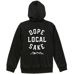 【DRY HOODIE】DOPE LOCAL SAKE／ブラック【ドライスウェットフルジップパーカー】