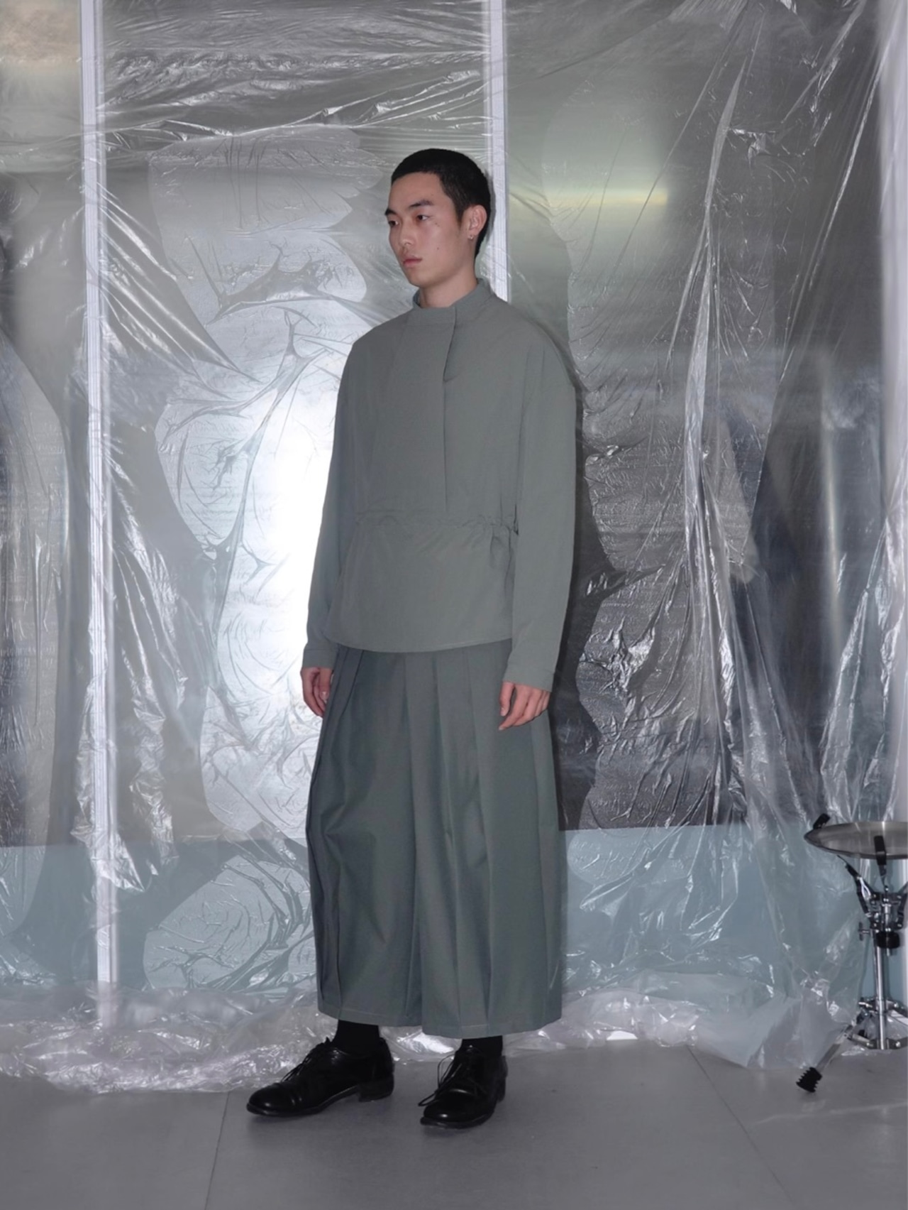 Wide Pleat Cropped Trousers