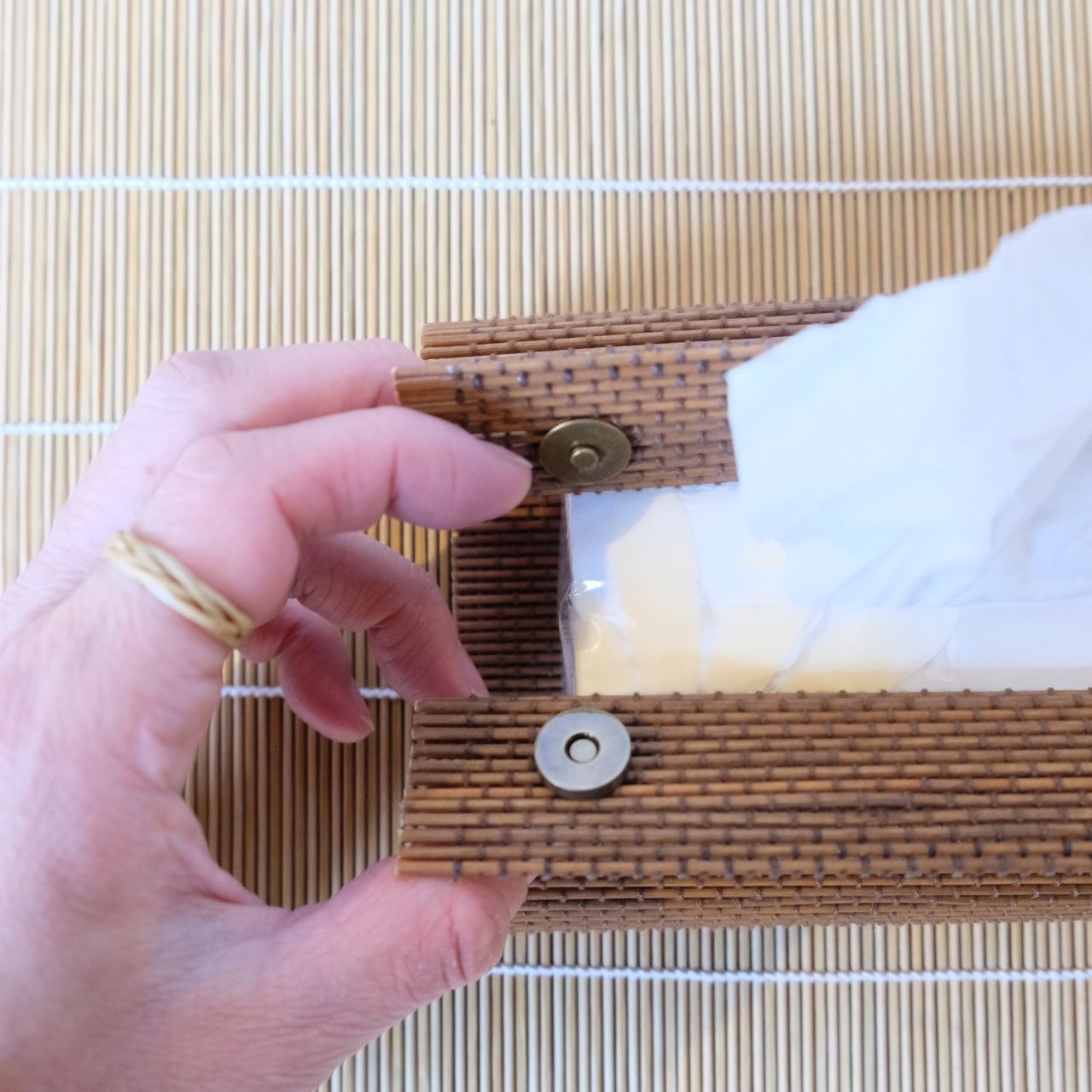 【すだれティッシュケース】 豆絞り BR