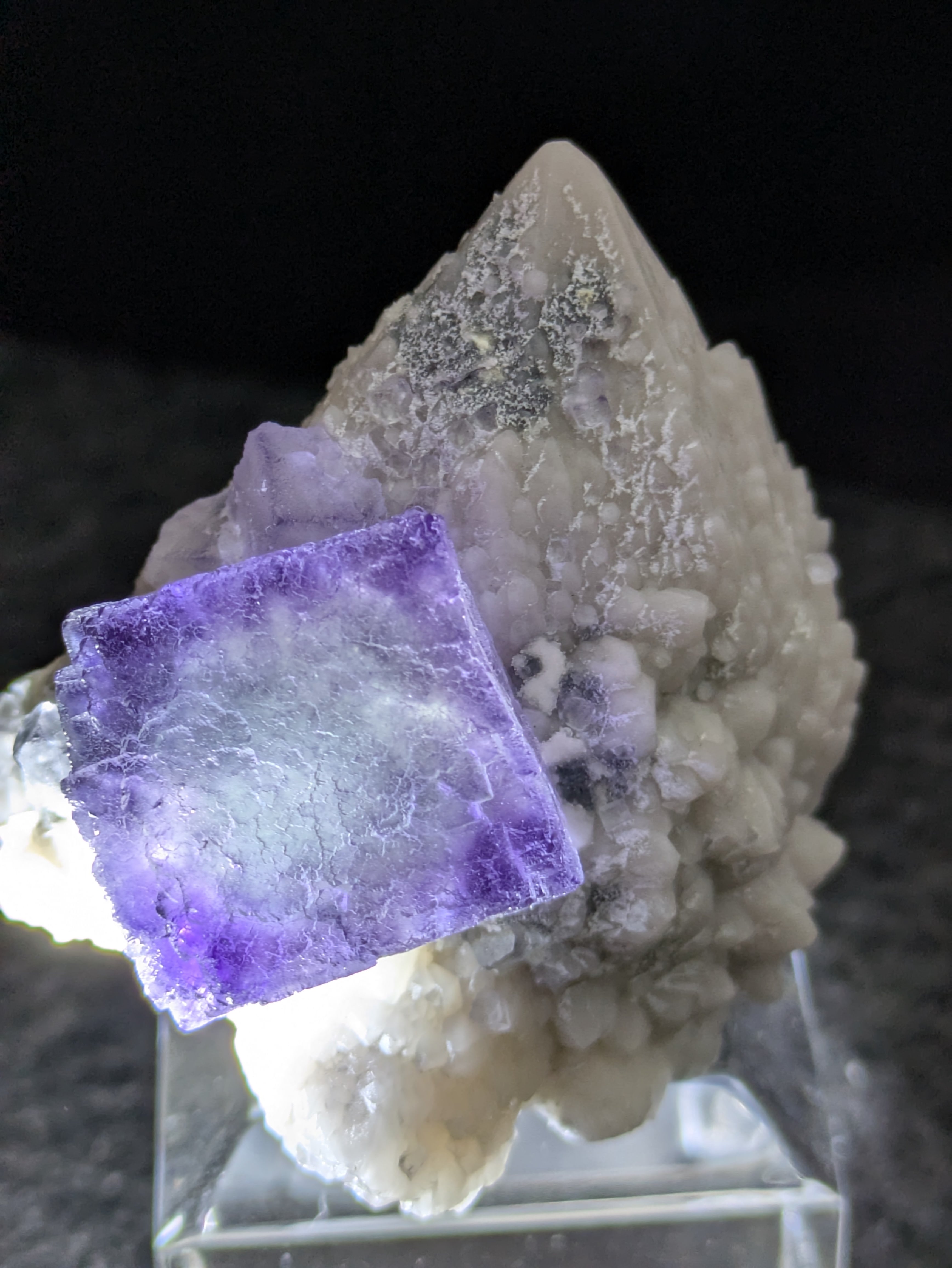 共生美】フローライト＆ミルキークォーツ 蛍石 水晶 原石 標本 | 石処