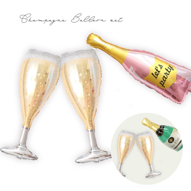 【送料無料】シャンパンバルーンセット ワイン 乾杯 お祝い ボジョレー クリスマス パーティー 装飾