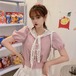 ✞ ブラウス スリーブチェック柄シャツブラウス 大人ガーリー スウィート キュート カジュアル スクウェア ✞ゴスロリ SM ミリ 甘ロリ クラロリ 和ロリ エレガント 黒ロリ 姫ロリ 華ロリ BB-BB8538805