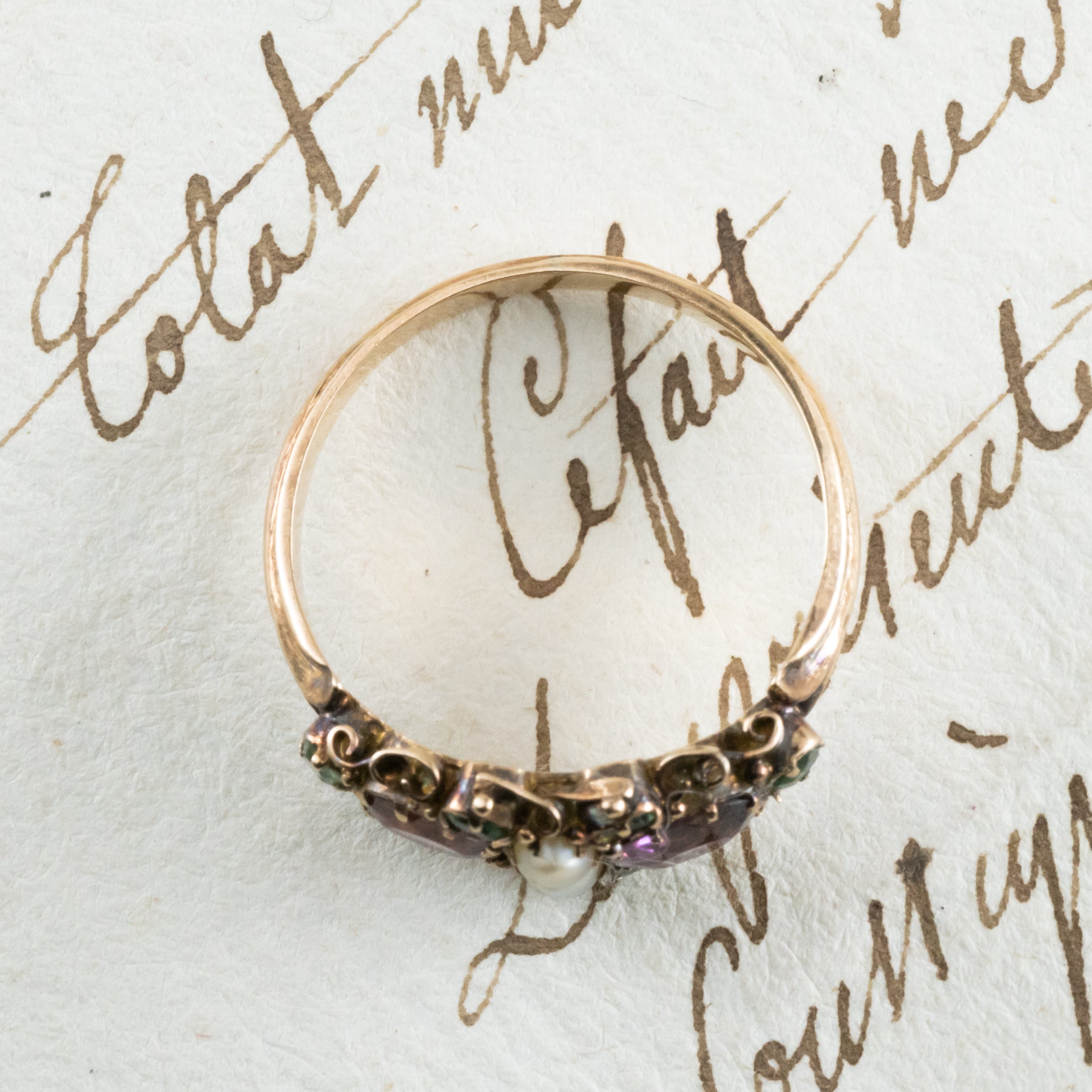 アンティーク ロードライトガーネット 天然真 珠ペースト　リング アンティーク ロードライトガーネット 天然真 珠ペーストリング