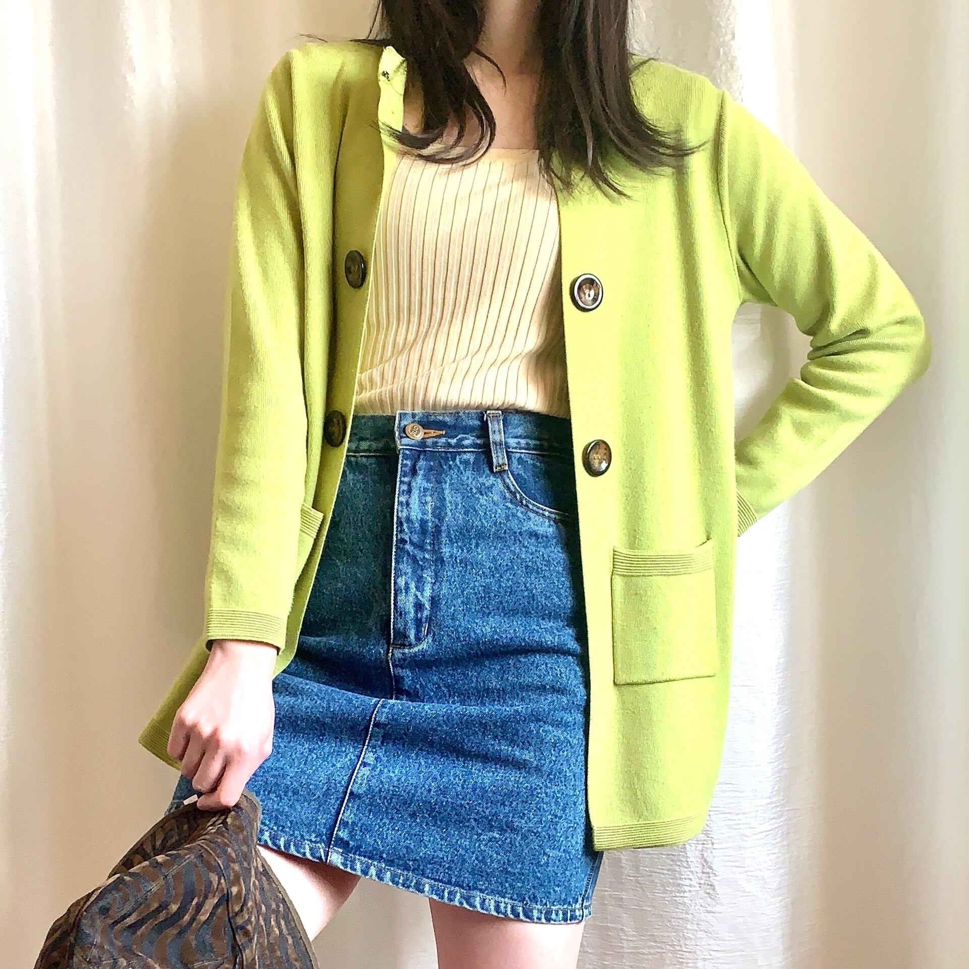 ピスタチオグリーン ニットカーディガン【322】 | Pay ID