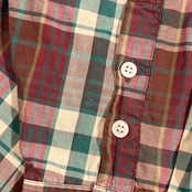 Mademoiselle NON NON マドモアゼルノンノン チェック 長袖 シャツ M /ボルドー グリーン系 レディース