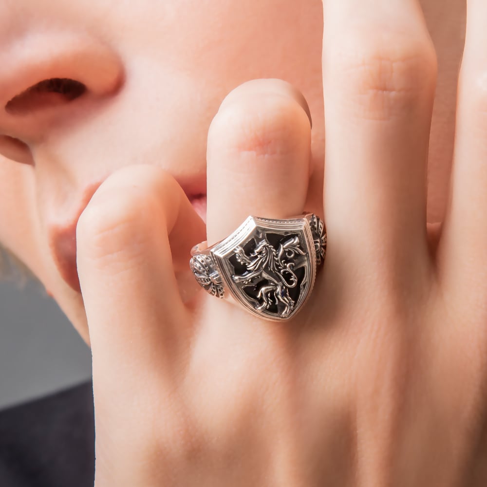 ライオンシールドリング AKR0065 Lion shield ring シルバー