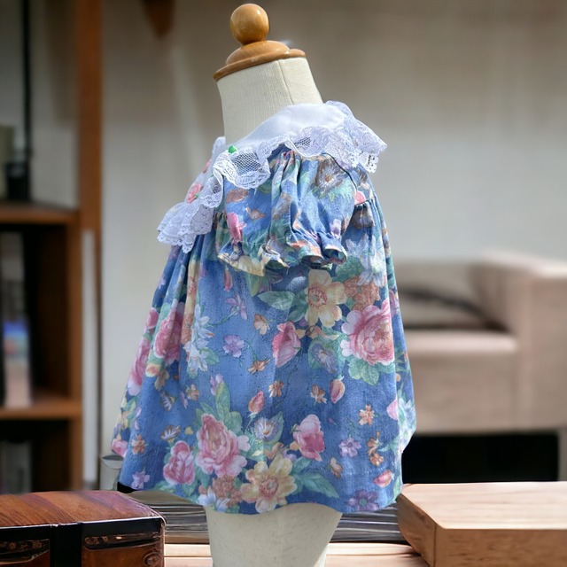 【BABY】vintage flower tunic tops size:0〜6month