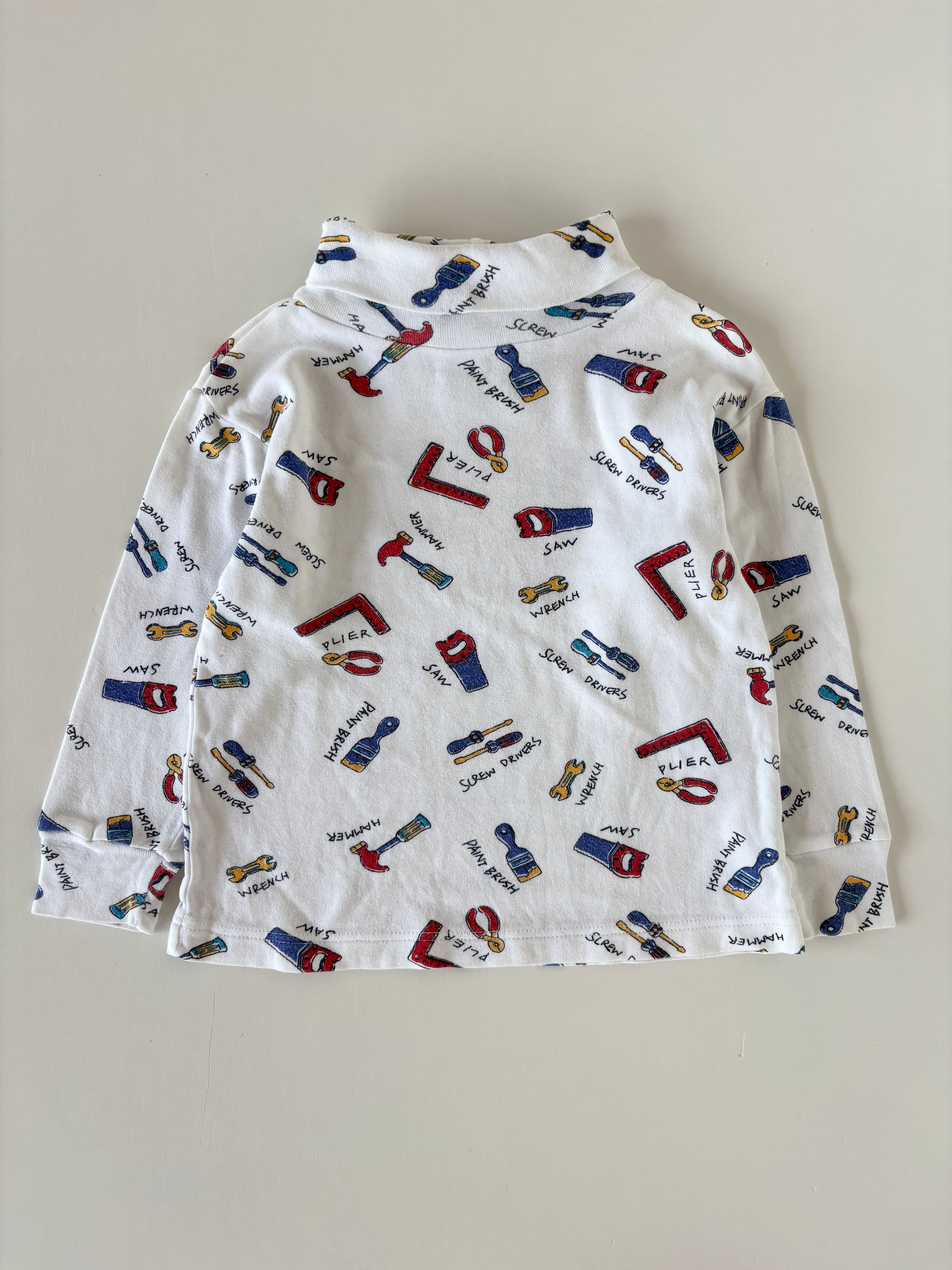 【2T相当・vintage】工具柄ハイネックtee