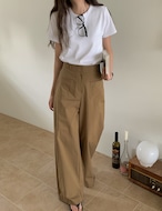 【新作5％OFF・3日間】High-waist Cotton Pants_2colors