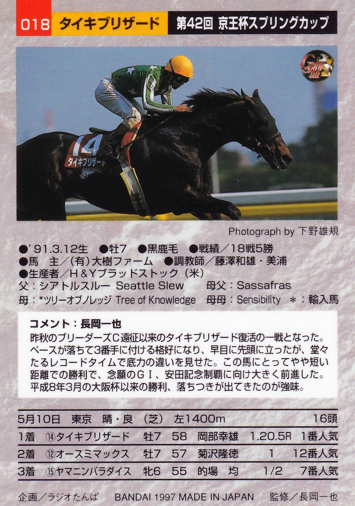 タイキブリザード：第42回 京王杯スプリングカップ「サラブレッド