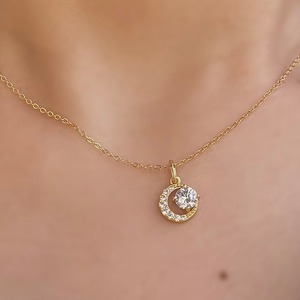 silver925 zirconia moon necklace