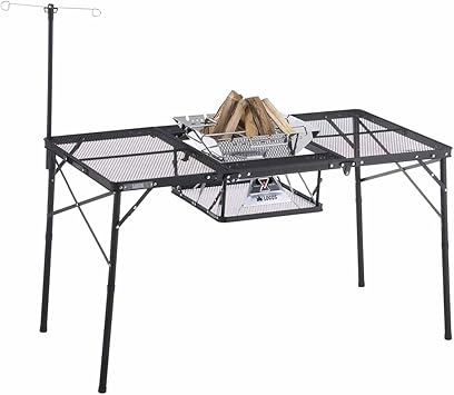 メッシュネット付き アルミニウム合金製 折りたたみ テーブル